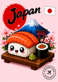 Kawaii Sushi Japan 日本 Passport Card Collection | Straight Face Originals
