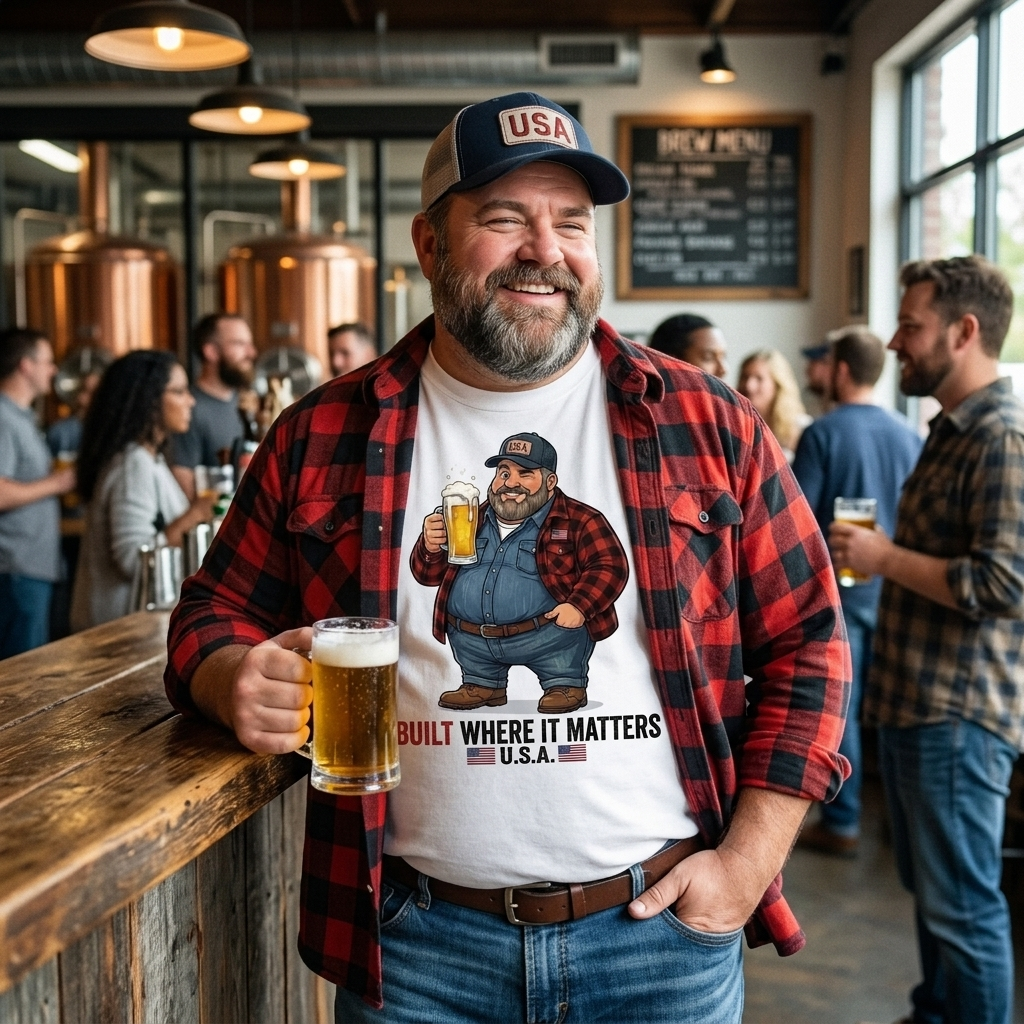 American Big Boy Graphic Tee (Front Print) — Straight Face Originals