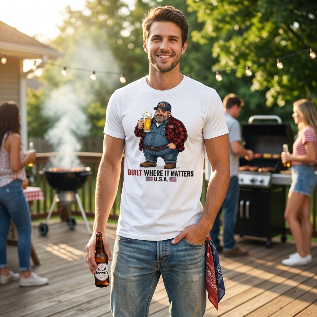 American Big Boy Graphic Tee (Front Print) — Straight Face Originals