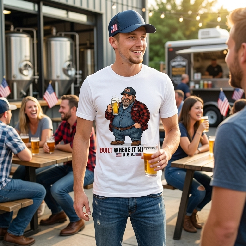 American Big Boy Graphic Tee (Front Print) — Straight Face Originals