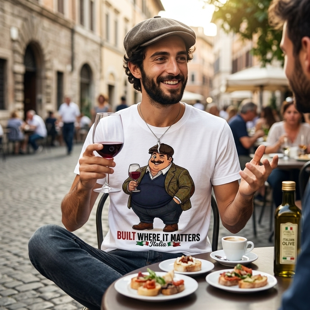 Italian-American Big Boy Graphic Tee (Front Print) — Straight Face Originals