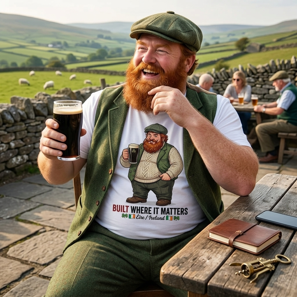 Irish-American Big Boy Graphic Tee (Front Print) — Straight Face Originals