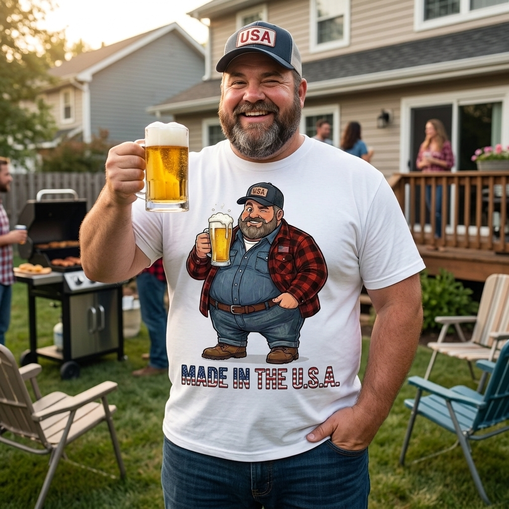 Made in the USA Big Boy Front Print Graphic Tee — Straight Face Originals