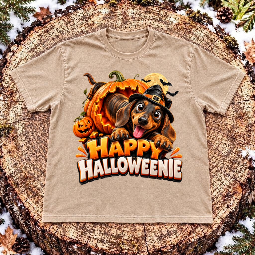 Happy Halloweenie Dachshund 3D T-Shirt