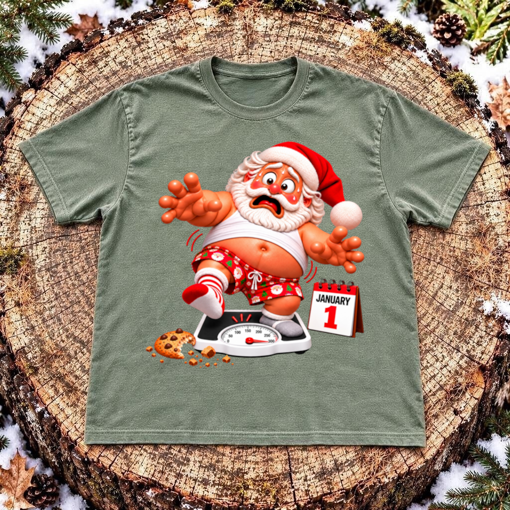 Santa January 1st Panic 3D T-Shirt
